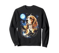 Cocker Spaniel Howling at The Moon Vintage Dog Art Sweatshirt