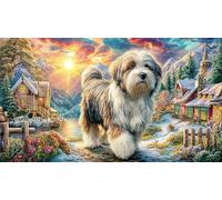 Cocker-Spaniel-in-Castle-Square Educational Games 1000 Pieces Jigsaw Puzzle for Adults Wall Decoration and Gifts Beautiful Decoration Puzzle for Adults Kids 38x52/1000pcs