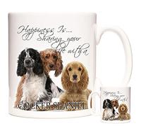 Cocker Spaniel Mug - Happiness is Sharing Your Life with A Spaniel, 11oz Ceramic Gift Mug