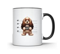 Cocker Spaniel Mugshot Jail Puppies Mug Cute Tea Cup Funny Coffee Mug for Kitchen Home Cappuccino 330Ml