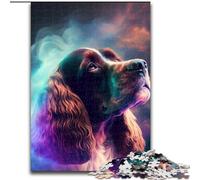 Cocker Spaniel Nebula Jigsaw Puzzles for Adults, 1000 Piece Wooden Jigsaw Erfect for Home Decor, Birthdays, Holidays, And Gifts size : 50x75cm