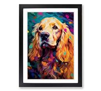 Cocker Spaniel Orphism Framed Print | A2 Black Framed Wall Art | Ready to Hang | Modern Animal Picture | Living Room Bedroom Lounge Office
