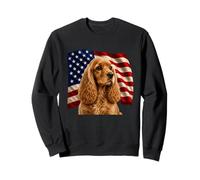 Cocker Spaniel Patriotic 4th July USA Flag Cocker Spaniel Sweatshirt