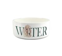 Cocker Spaniel Pet Bowl - Large Ceramic Water Bowl - White Water Dish For Dogs