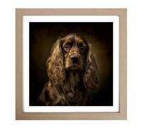 Cocker Spaniel Photograph Framed Print | 18x18 Inch Oak Framed Wall Art | Ready to Hang | Modern Animal Picture | Living Room Bedroom Lounge Office