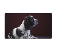 Cocker Spaniel Puppy Black and White Spaniel,Mouse Pad Large Desk Pad Computer Keyboard Mouse Mat with Non Slip Rubber Base 40 x 70 cm
