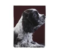Cocker Spaniel Puppy Black And White Spaniel, PU Leather Laptop Sleeve, Notebook Bag Laptop Case Sleeve Tablet Briefcase