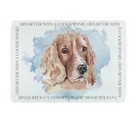 Cocker Spaniel Rectangular Glass Worktop Protector - Life's Better with a Dog Gift - Large Textured Kitchen Chopping/Cutting Board Worktop Saver with Non-Slip Feet 39cm x 28.5cm (15" x 11")