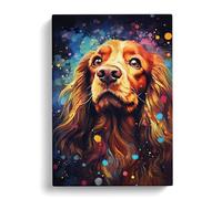 Cocker Spaniel Romanticism Art Canvas Print | Gallery Wrapped 30mm Frame Wall Art | 30x20 inches | Ready to Hang | Contemporary Picture | Living Room Bedroom Lounge Office