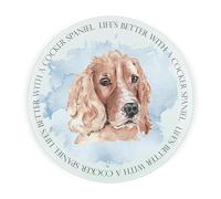 Cocker Spaniel Round Glass Worktop Saver - Life's Better with a Dog Gift - Textured Kitchen Chopping/Cutting Board Worktop Protector with Non-Slip Feet 30cm x 30cm (12" x 12")