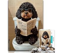 Cocker Spaniel Sitting Toilet 1000 Piece Jigsaw Puzzle for Adults And Teenagers,Fun Games Every Piece Is Unique - Challenging Family Fun Game (75x50cm)