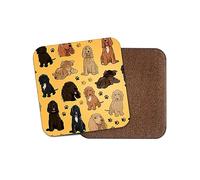 Cocker Spaniel Square Coaster - English Dog Pets Illustration Art Animal Puppy Kids Boys Girls Dad Mum Kitchen Family Drinks Home #81039