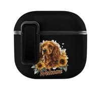Cocker Spaniel Sunflower Funny Dog Cute Case PC Earbud Cases Protective Cover Compatible for AirPods 4