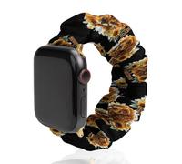 Cocker Spaniel Sunflower Funny Dog Scrunchie Watch Bands Soft Elastic Replacement Wristband Compatible with Apple Watch 38mm/40mm