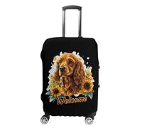 Cocker Spaniel Sunflower Funny Dog Travel Luggage Cover Washable Anti-Scratch Baggage Suitcase Protector M
