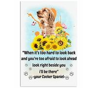 Cocker Spaniel Sunflowers Dog L Kids Gift Child Retro Metal Tin Signs Christmas Props Decor 8x12 inch