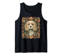 Cocker Spaniel Vintage Dog Art William Morris Style Tank Top