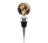Cocker Spaniel Wine Stopper Reusable Zinc Alloy Beverage Bottle Stopper Decorative Champagne Corks Bottle Stoppers Wine Accessories Gift for Bar Party Wedding Supply