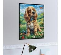 Cocker Spaniel with Butterflies 500 Piece Jigsaw Puzzle for Adults Animals Plants Jigsaw Creative Gift for Loved Ones Family Activity Challenging Design Stress Relief Pastime 500 PCS