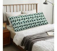 Cocker Spaniel With Coffees Black Cocker Spaniel Dog, Body Pillow Cover with Zipper,Long Body Pillowcase 20 x 60 in