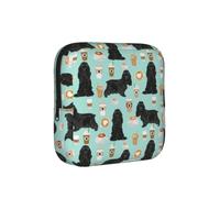 Cocker Spaniel with Coffees Black Cocker Spaniel Dog, Sanitary Napkin Storage Bag, Period Bags for Women Teen Girls