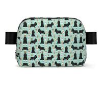 Cocker Spaniel with Coffees Black Cocker Spaniel Dog, Travel Bum Bag Square Waist Bag Casual Chest Bag Fanny Pack for Men Women