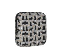 Cocker Spaniel with Coffees Black Cocker Spaniel Dog with Coffee Grey, Sanitary Pad Storage Bag, Pad Holder Bag with Zipper, Change Purse