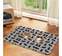 Cocker Spaniel With Coffees Black Cocker Spaniel Dog With Coffee Grey,Waterproof Pet Feeding Mat,Cat Dog Placemats for Food and Water, PU Leather Food Mats,40x60cm