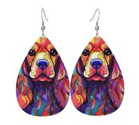 Cocker Spaniel Women Earrings Faux Leather Dangle Eardrop Drop Earring Fashion Jewellery Gift For Wife Daughter Girlfriend Christmas