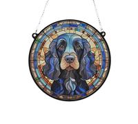 Cocker Spaniel (Working) Black Stained Glass Effect Suncatcher Gift for Dog Lovers - 13cm