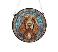 Cocker Spaniel (Working) Brown Stained Glass Effect Suncatcher Gift for Dog Lovers - 13cm