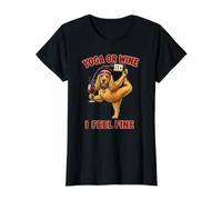 Cocker Spaniel Yoga or Wine I Feel Fine - DIGOR Funny Value Graphic T-Shirt, Women, Black, M