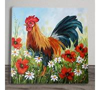 Cockerel Ceramic Picture Tile Artwork By Judith Yates Hanging Wall Art Home Décor