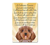 COCKERPOO frdge magnet. A Cockerpoo Promise. 55MM x 84MM Colour print on quality aluminium. Aluminium fridge magnet gift