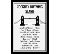 Cockney Rhyming Slang Wall Art Print, London Tower Bridge Design, Black and White Typography, 10 Common Phrases. Size A4