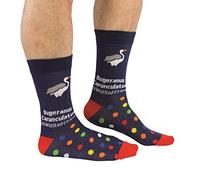 Cockney Spaniel Bugeranus, 1 Pair of Men's Novelty Crew Socks Size: UK 6-11