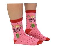 Cockney Spaniel Gin-Gle Bells, 1 Pair of Women's Novelty Crew Socks