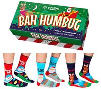 Cockney Spaniel Novelty Gift for Men, 3 Pairs of Crew Socks, Size: UK 6-11 (EUR 39-46), Fun and Quirky Gift for Men (UK, Alpha, One Size, Regular, Regular, Bah Humbug)