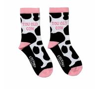 Cockney Spaniel Old Cow, 1 Pair of Women's Novelty Crew Socks, Size: UK 4-8
