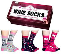 Cockney Spaniel Wine Socks, 3 Pairs of Women's Novelty Crew Socks