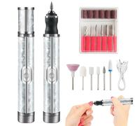 COCKOW Electric Nail Files,15000RPM Professional Nail Drill 4-Speed Adjustable Portable Nail Grinder for Home & Salon Use, Cordless Rechargeable Manicure Tool with 6 Replaceable Heads