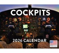 Cockpit Airplane Calendar 2026 Plane Monthly Wall Calender 12 Month | American Made In The USA