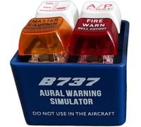 Cockpit Sounds Simulator Keychain,Pilot And Crew Alert Keychain Warning Sound Simulator, Airplane Emergency Alert Keychains,LED Aviation Cockpit Safety Button,Blue
