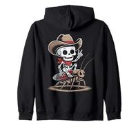 Cockroach Cowboy Skeleton Halloween Zip Hoodie