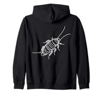 Cockroach Line Art Insect Lover Zip Hoodie