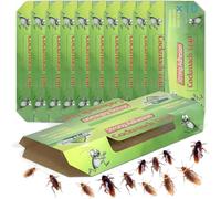 Cockroach Trap, Pack of 10, Cockroach Traps for Fighting Cockroaches, Bed Bugs and Dust Lice - Non-Toxic Monitoring Trap, Cockroach Adhesive Trap for Kitchen (10, Green-16)