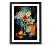 Cocktail Abstract Framed Print | A2 Black Framed Wall Art | Ready to Hang | Abstract Food Picture | Living Room Bedroom Lounge Office