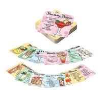 Cocktail Accessories for Drinks Home Bar - Recipe Cards Beer Mats - Cocktails Gift Set of 24 Cardboard Drink Mat Coasters 9.5cm Square