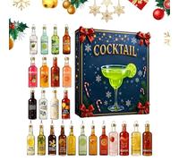 Cocktail Advent 2025-24 Days Christmas Decor 2D Acrylic,Countdown Calendar Christmas Ornament - for Home Decorators Festival Planners Front Door Office Seasonal Centerpiece Living Room