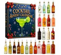 Cocktail Advent Calendar 2025, 24 Days Christmas Countdown Calendar with 24 Mini Cocktail Ornament, Countdown Surprise Gifts for Cocktail Lovers (Blue)